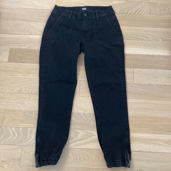 Paige Black Pants with cuffed ankles - Picture 1 of 6
